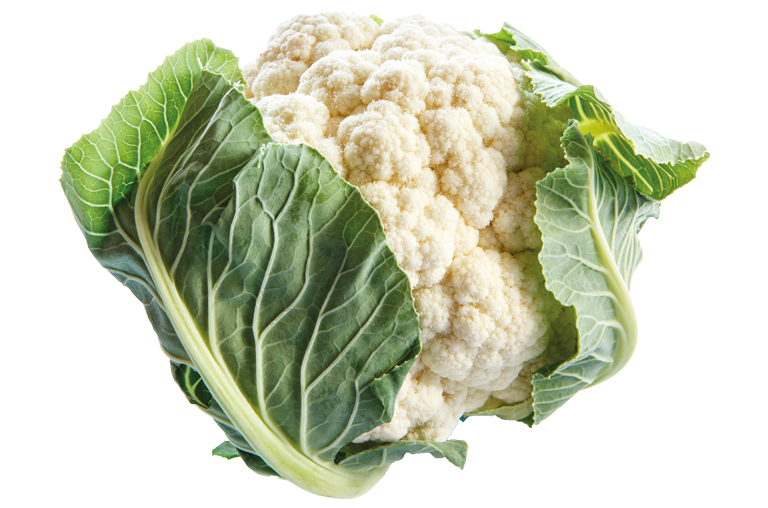 Blumenkohl Gemüseblätter, freigestellt
