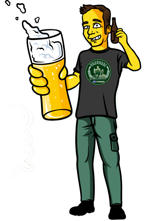 Comiczeichnung von Inhaber Brauerei De Lütte Ja-Hendrik Koch
