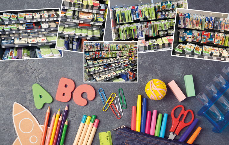 EDEKA Nils Meyer hat die wichtige Grundausstattung für den ersten Schultag im Markt