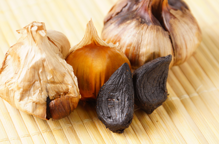 Fermentierter Knoblauch Detailansicht