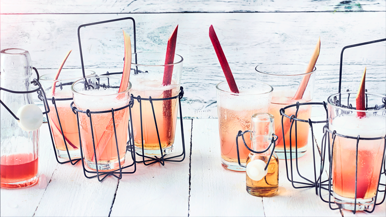 EDEKA Rezept Rhabarber-Holunder-Spritz
