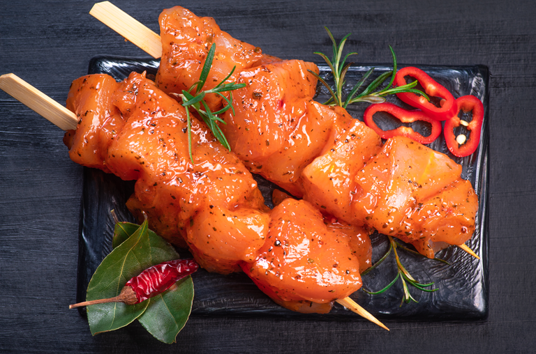 marinierte Hähnchenspieße