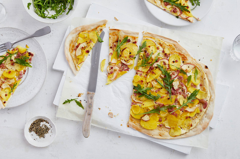 EDEKA Rezept Kartoffel Flammkuchen